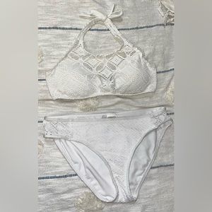 BECCA - White Crochet bikini set- size Large